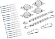 Detex Kit di Montaggio Tenda Solare 24 pz. Assemblaggio Tende per Esterni a Parete Vela Solare