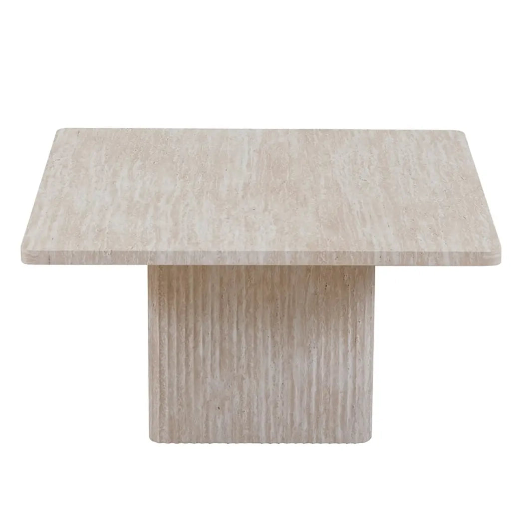 Set 2 tavolini nidificati EDEN – Travertino beige – H52/42 x L80/60 x P80/60 cm – Stile moderno