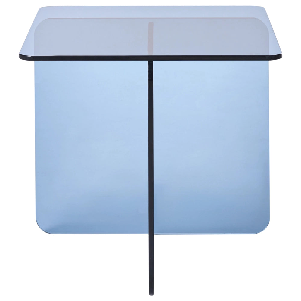 Tavolino in vetro blu 46 x 50 cm Stile astratto Stile minimalista Soggiorno