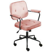 Sedia da ufficio in velluto rosa girevole con altezza regolabile e freno di sicurezza ufficio di casa studio