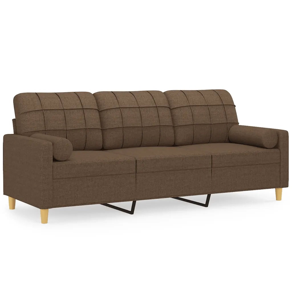 Divano a 3 Posti con Cuscini Marrone 180 cm in Tessutocod mxl 118907