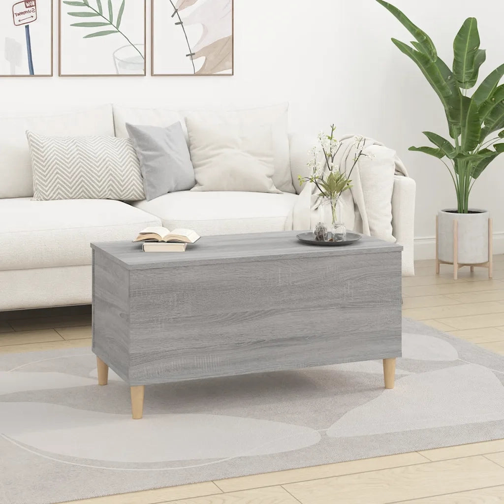 Tavolino Salotto Grigio Sonoma 90x44,5x45 cm Legno Multistrato 819586