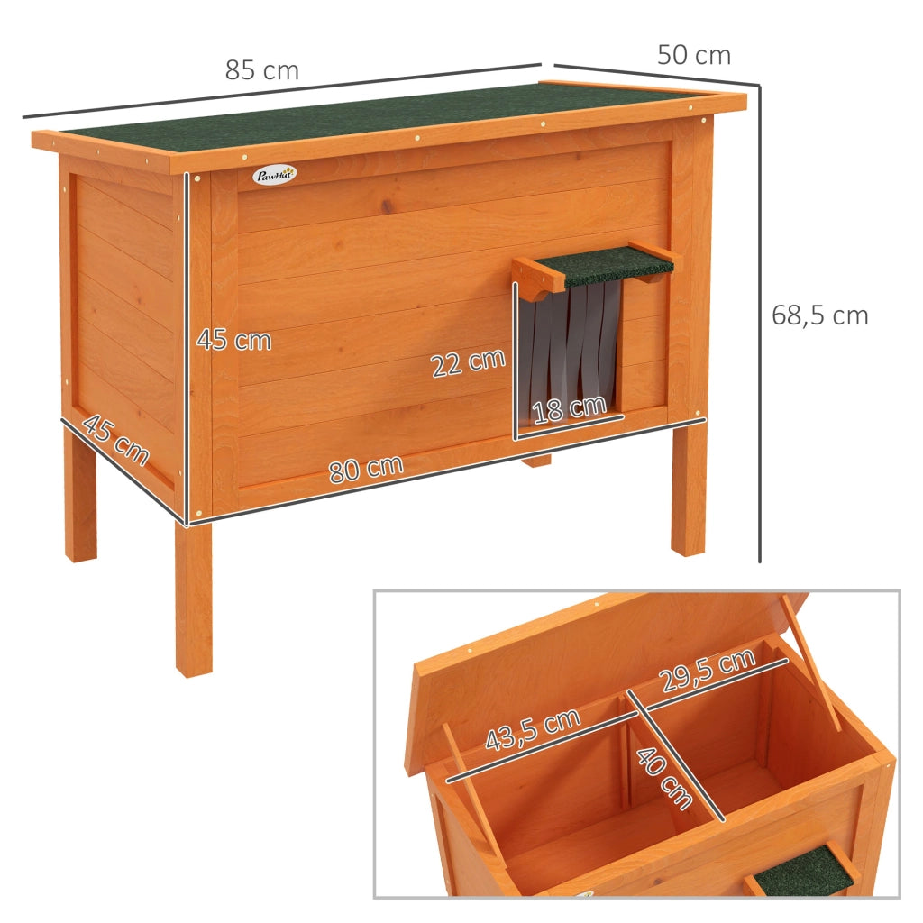 Casetta per Gatti da Esterno ¨C zephmum ¨C Arancione e Verde 85x50x68.5 cm