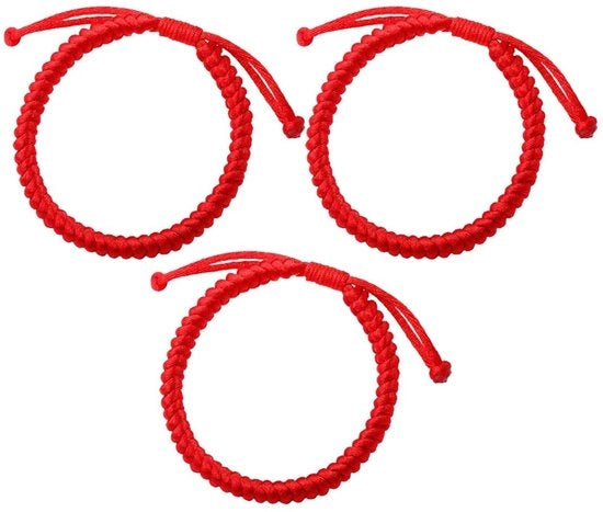 Bracciale di fortuna Comfort - Banda elastica rossa - Regalo per amici - Giorno dei santi - Giorno della mamma - Produzione europea - Modello senza marchio - Codice prodotto: Dailygoods - Numero modello: Geluksarmband Comfort