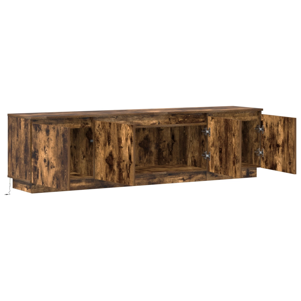 Mobile TV con LED Rovere Affumicato 180x38x49 cm Legno Ingegnerizzato