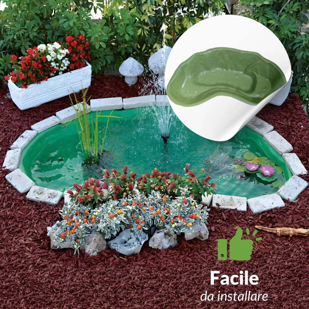Laghetto da giardino nemi da litri 270 dimensioni 185x115xh36 cm