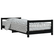 Giroletto per Bambini | Letto Infantile | Lettino Nero 90x200 cm in Legno Massello di Pino