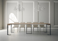 Consolle Allungabile in Legno e Ferro H77x40x90/300cm Sintesi Rovere Classica