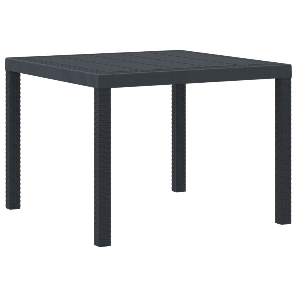 Set pranzo giardino 5 pezzi con cuscini antracite in polyrattan