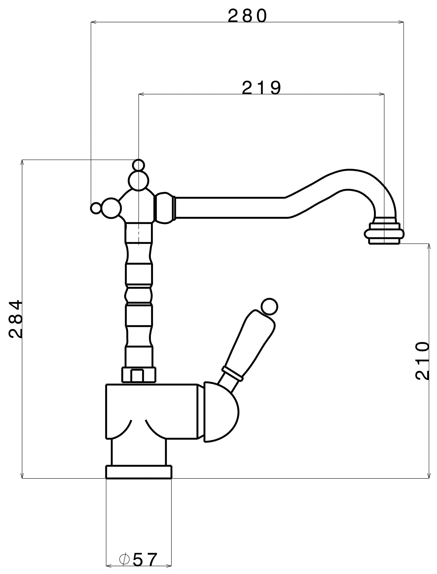 Rubinetto Cucina Miscelatore Monocomando Apell AP091CU Classico Rame