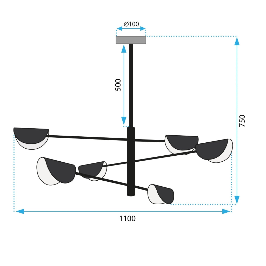 Lampada Da Soffitto APP1261-6CP Black