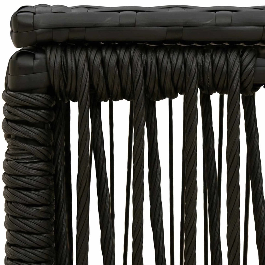 Tavolo da Giardino Nero 55 x 55 x 37 cm Rattan PE e Vetro 42035133