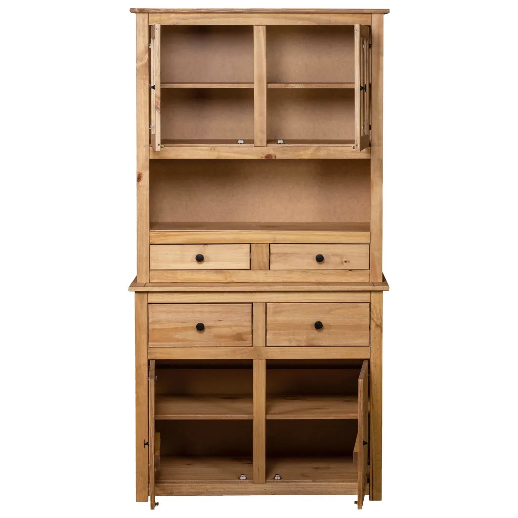 Credenza 93x40,5x180 cm in Legno Massello di Pino Panama Range 282700