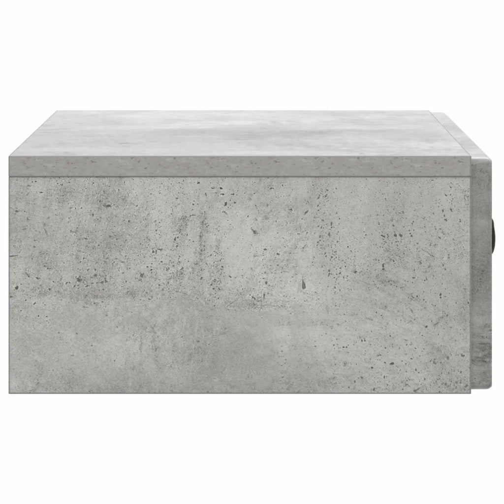 Tavolino da Parete Laterale Grigio Cemento 59 x 34,5 x 17 cm