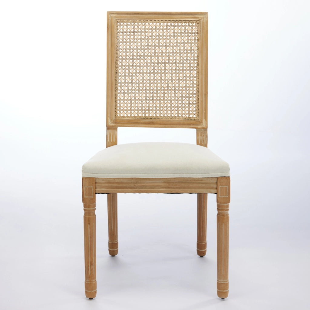 SEDIE Set da 2 pezzi con schienale in rattan intrecciato 98x31x48 cm Beige