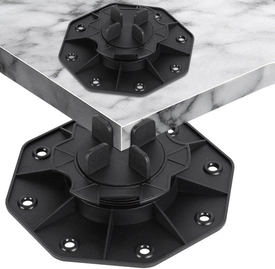 Supporto per Terrazzo Regolabile per Piastrelle e Pavimenti - Altezza Regolabile 65-140 mm - Materiale PP Durevole - Adatto per Esterni - 10 Pezzi