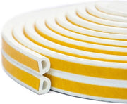 Striscia a secco espansione tipo D - Striscia di sigillatura per finestra - Impermeabile al freddo/rumore/acqua/polvere - 3 m x 4 sigillature - 12 m - Bianco