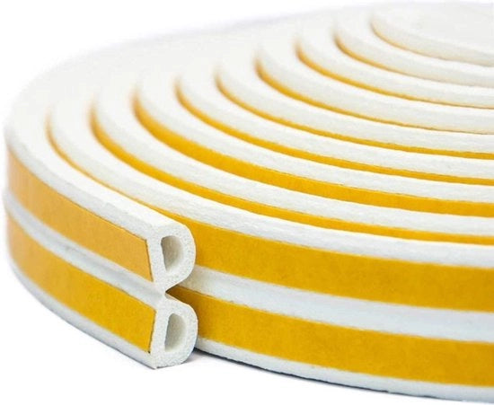 Striscia a secco espansione tipo D - Striscia di sigillatura per finestra - Impermeabile al freddo/rumore/acqua/polvere - 3 m x 4 sigillature - 12 m - Bianco