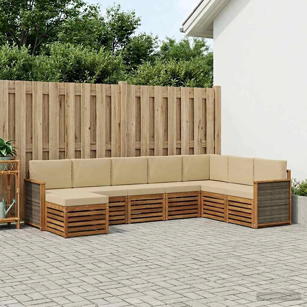 Set di divani da esterno 6 pz Naturale 3384709