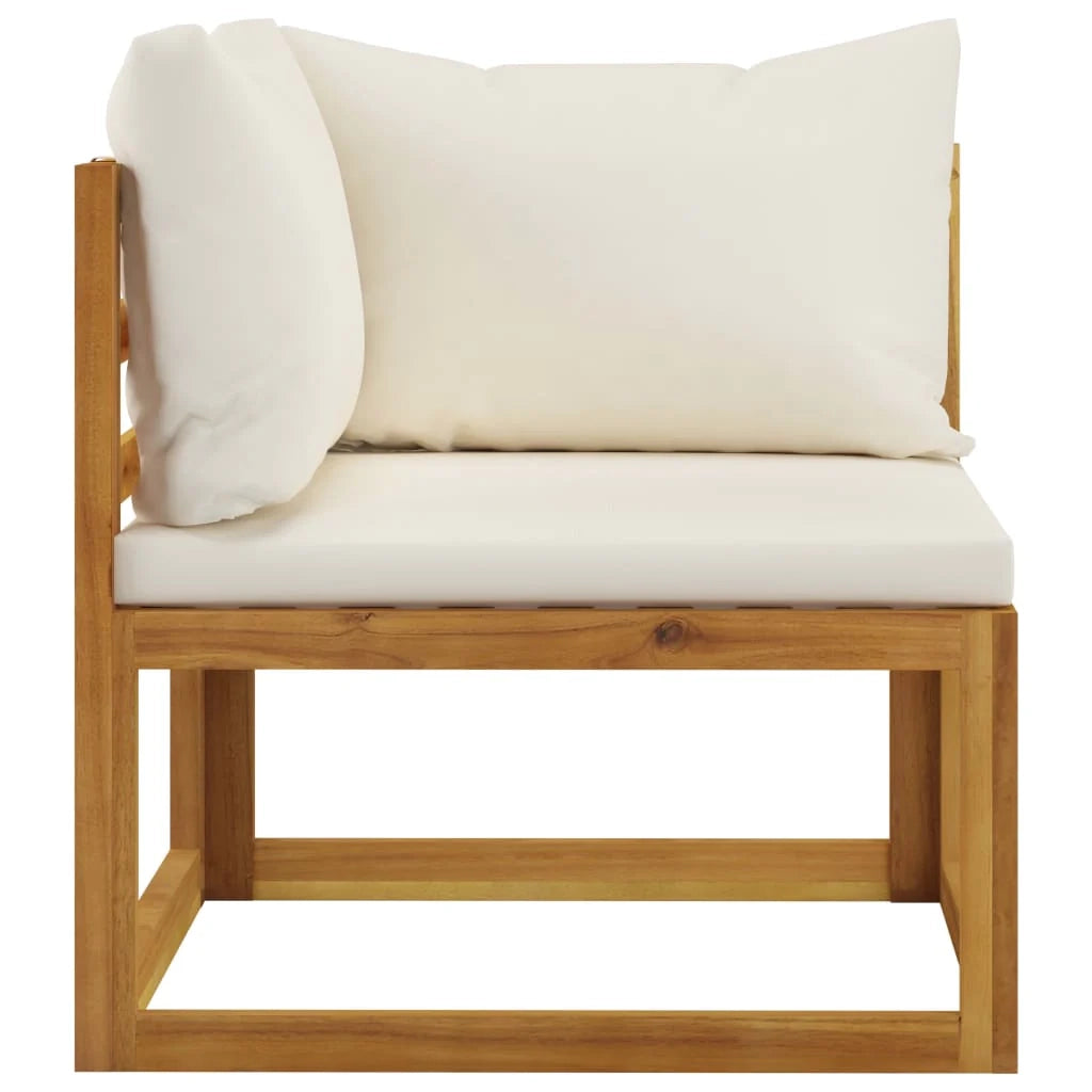 Panca da giardino 70 x 70 x 60 cm mobile da esterno per patio 2 posti con cuscini bianco crema 02_0011773