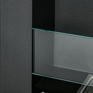 Camino a Bioetanolo da Incasso 90x15x40 cm 2 Bruciatori da 0,85L in Acciaio Inox Nero