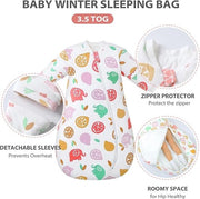 Piumone invernale 100% cotone mousseline morbido, sacco da letto unisex per bambini di 80-95 cm