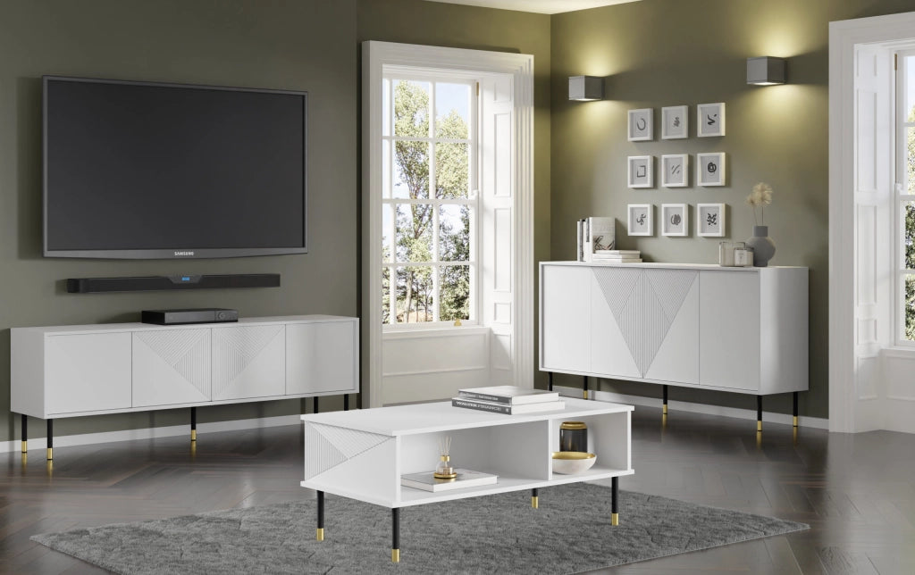 TAVOLINO WOODY 110x55 BIANCO OPACO