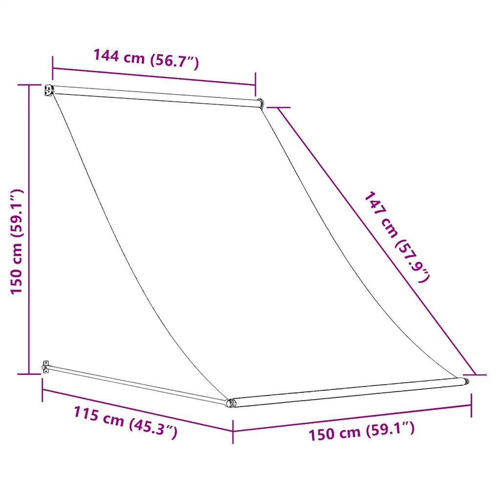 Tenda da Sole Retrattile 150x150 cm Giallo e Bianco 143752