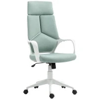 Sedia da Ufficio in Tessuto con Dondolo, Altezza Regolabile e Seduta Girevole, 63x63x117-127 cm, Verde