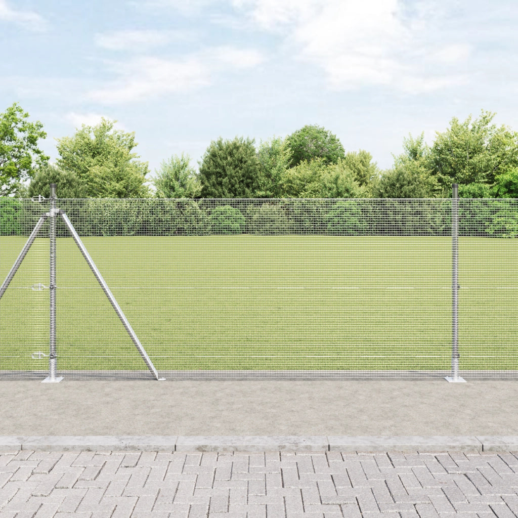 Set di Pali per Recinzione Set di 2 Acciaio zincato 10 x 1 metri