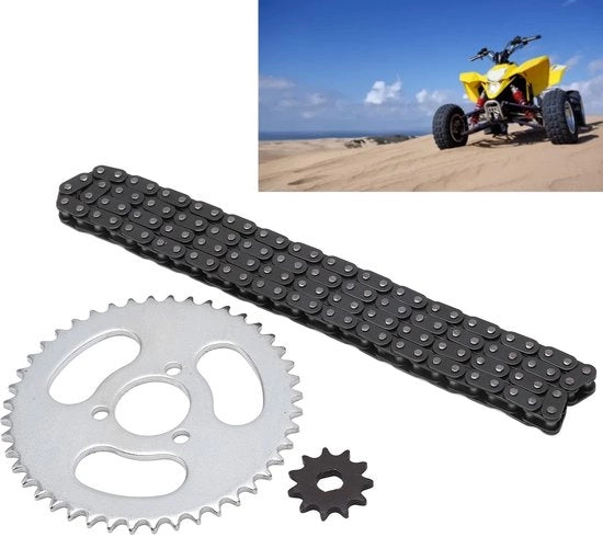 Kit di sostituzione catena per bicicletta elettrica T8F - Acciaio resistente - Sostituzione modificata - Adatto per kart - Accessori per bicicletta elettrica 

Dettagli tecnici: T8F