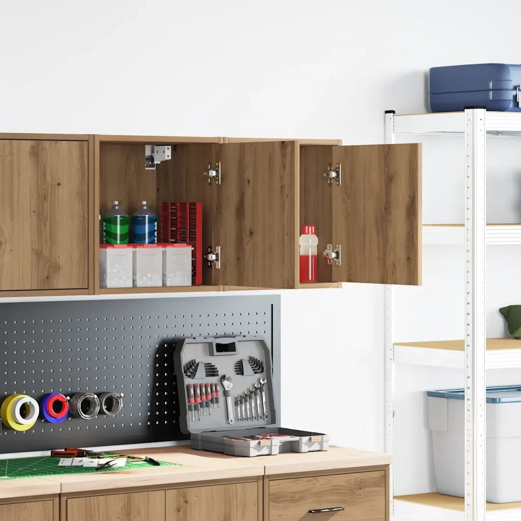 vidaXL Pensili per Garage 2 pz Rovere Artigianale in Legno Multistrato