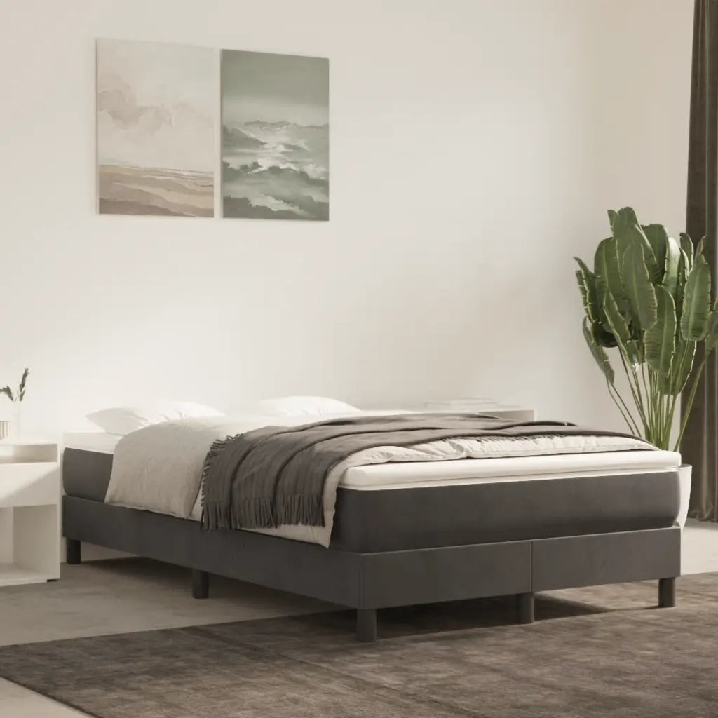 Struttura Letto a Rete a Molle Grigio Scuro 120x200 cm Velluto 3120761