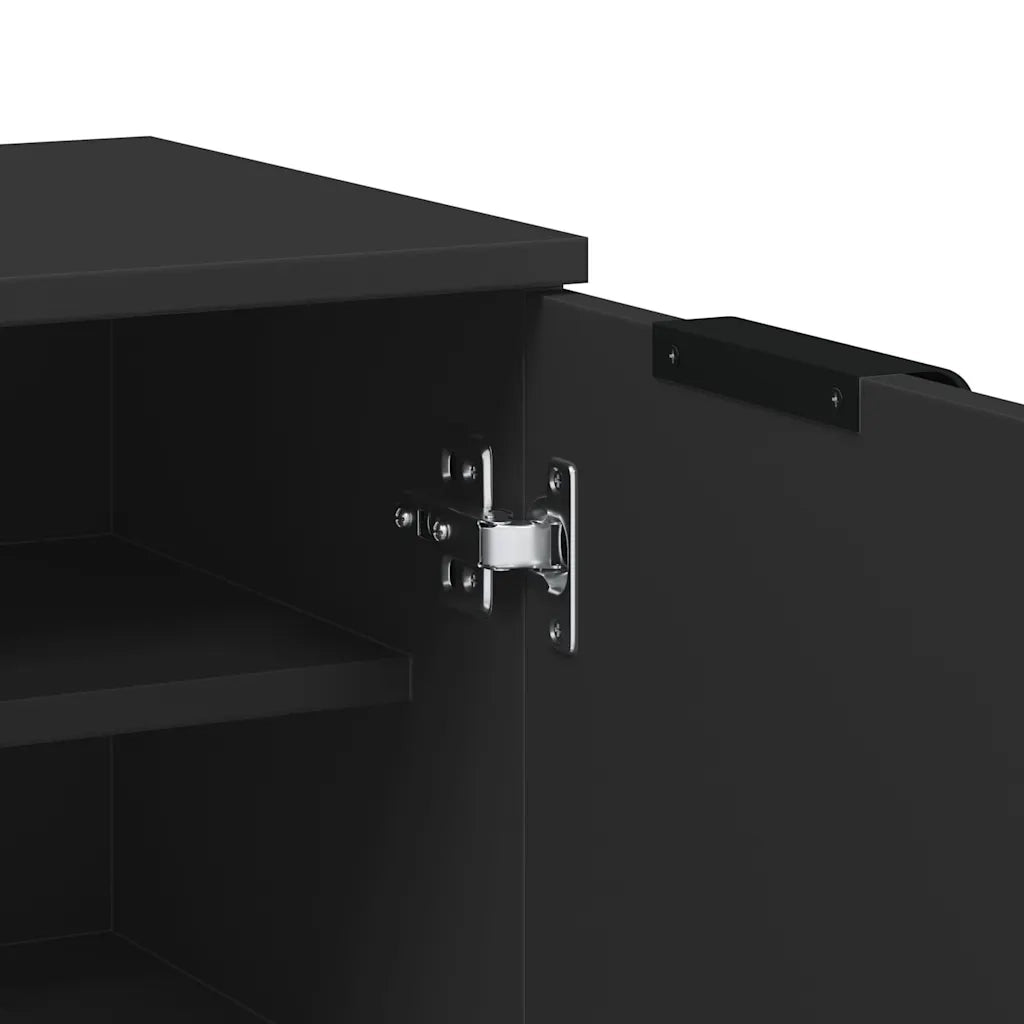 Scarpiera Nera 59x35x100 cm in Legno Multistrato 811440