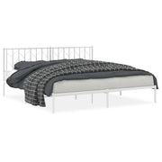 Letto matrimoniale | Letto per adulti | Giroletto con Testiera Metallo Bianco 193x203 cm