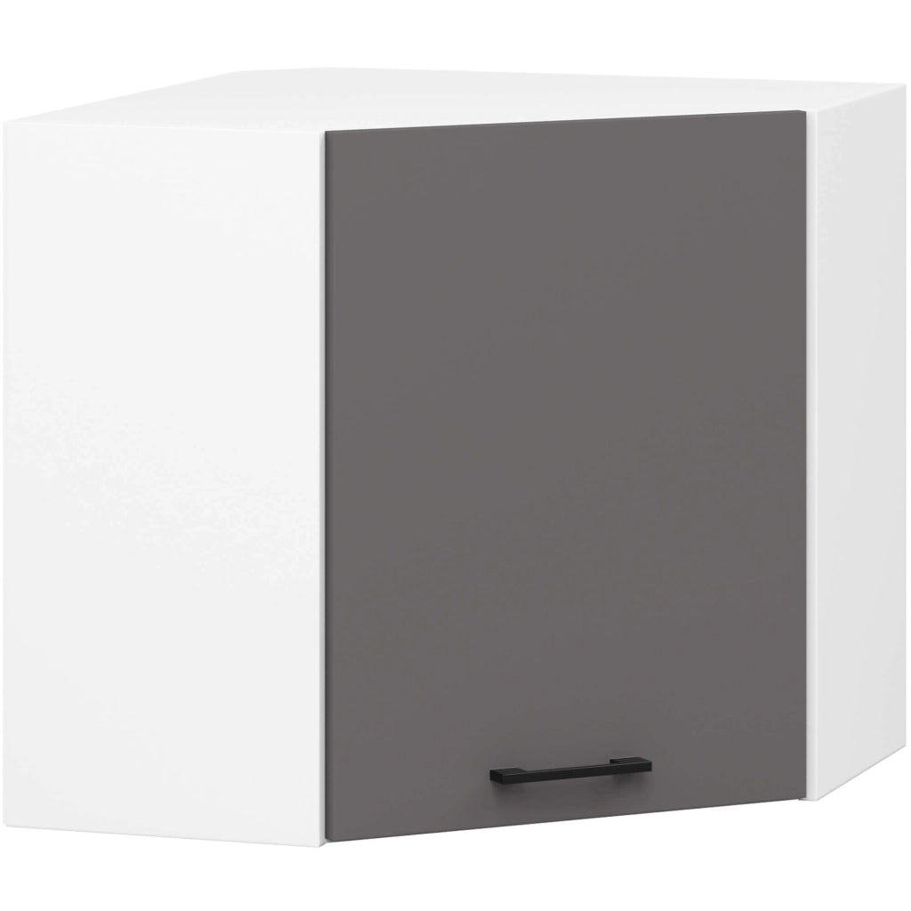Mobile da cucina pensile ad angolo sistema AKORD OLIWIA Bianco 60 cm 1 anta inserto frontale Grigio Grafite 60x30x58 cm