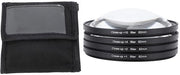Kit di filtro macro per obiettivi - Filtro ottico in vetro - Effetto close-up - Filtro con doppia vite - Custodia protettiva - Adatto alla fotografia - Filtro per obiettivi
