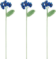 Fiori Artificiale a Maglia in Poliester - Bouquet di Fiori a Crochet Navy per Decorazioni di Casa e Matrimonio