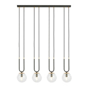 Lampada a sospensione GLAM in acciaio nero e vetro