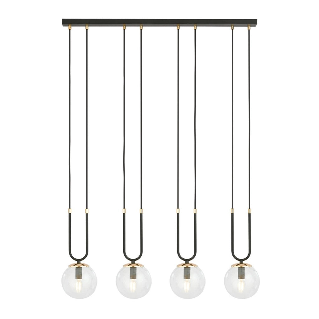 Lampada a sospensione GLAM in acciaio nero e vetro
