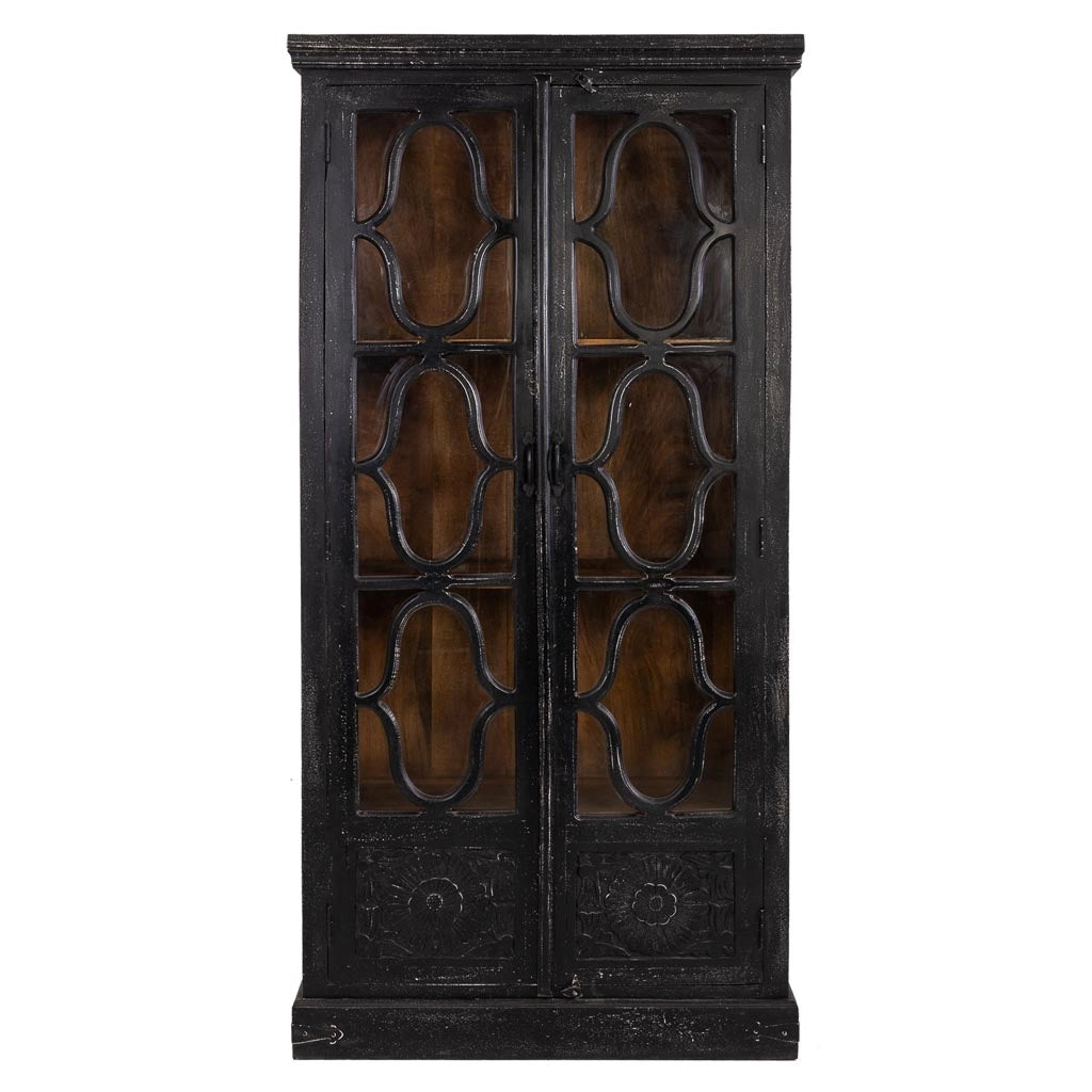 Vetrina in legno nero 100x45x204h