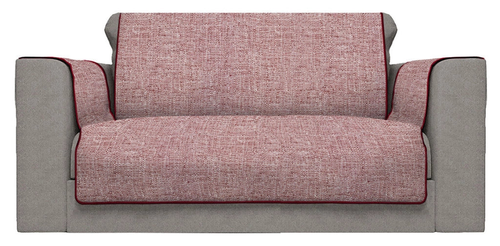 Copridivano con Copri Braccioli Seduta 60 cm in Poliestere Bordeaux