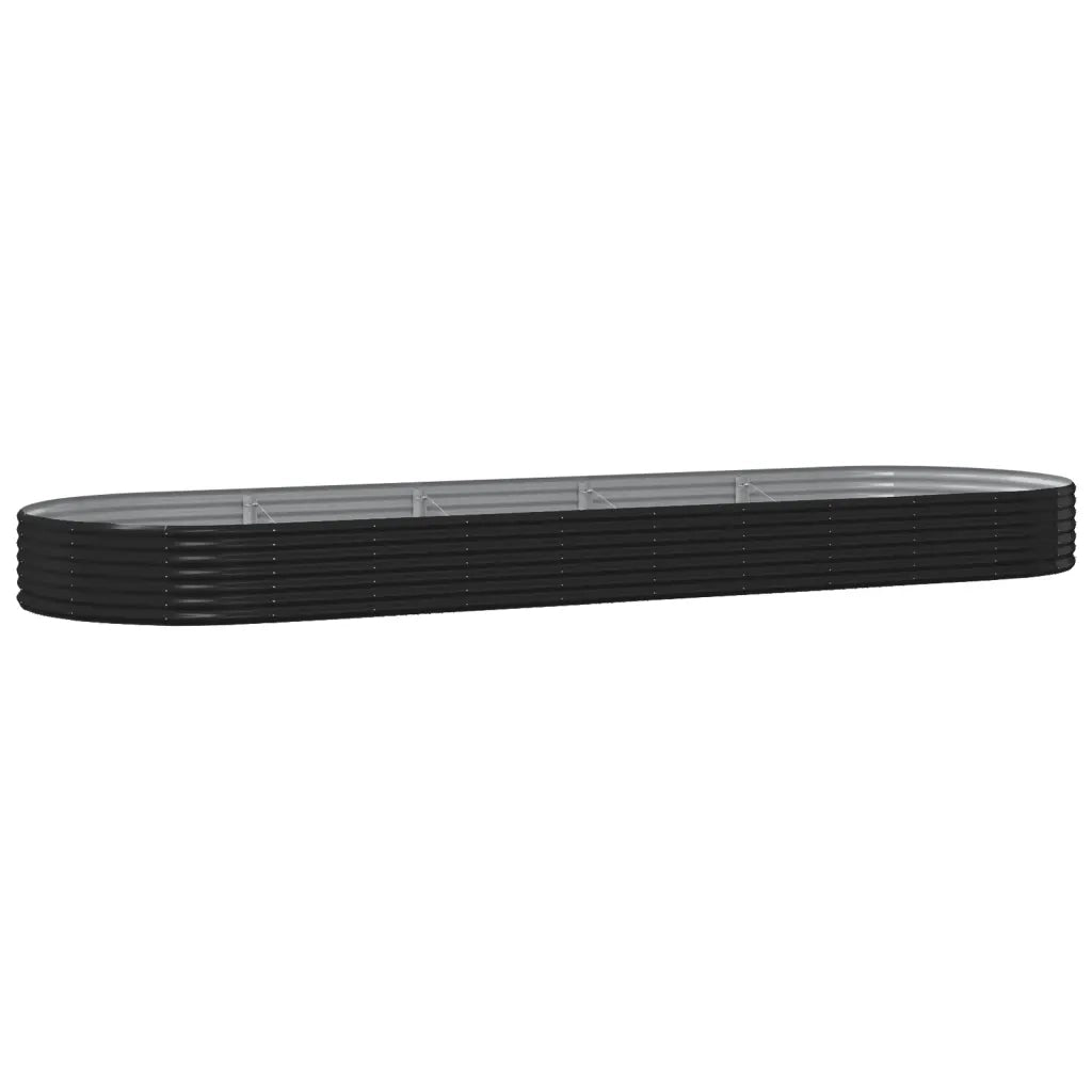 Vaso Giardino Acciaio Verniciato Polvere 450x140x36cm Antracite cod mxl 66640