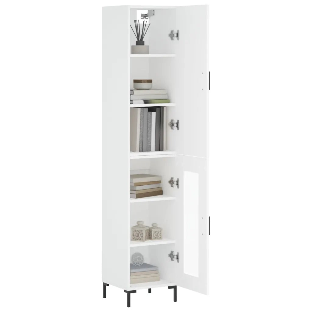 Credenza-Buffet-Armadio da cucina Bianca 34,5x34x180 cm in Legno Multistrato 535146