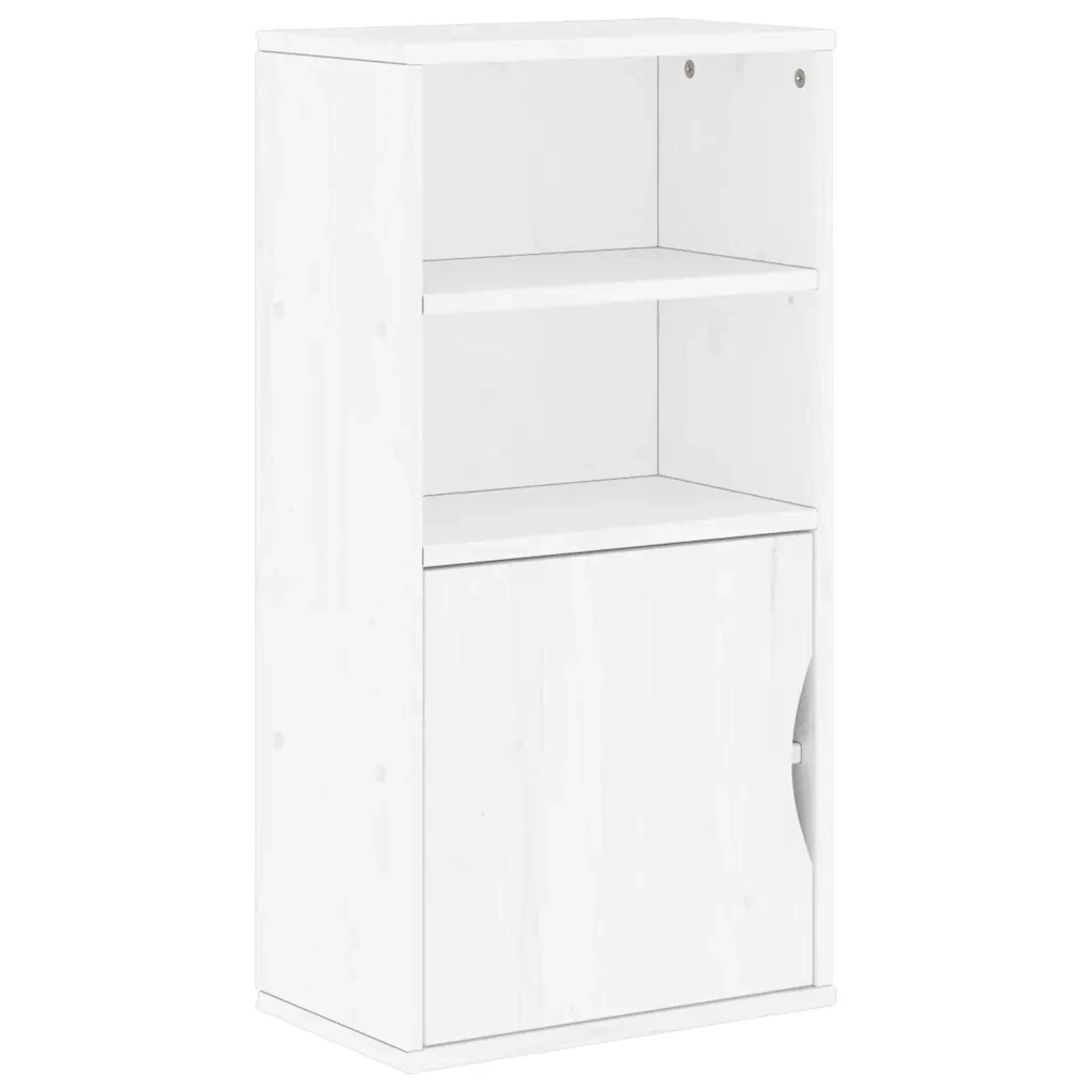 Armadietto Laterale ODDA Bianco 40x24x79 cm Legno Massello Pino