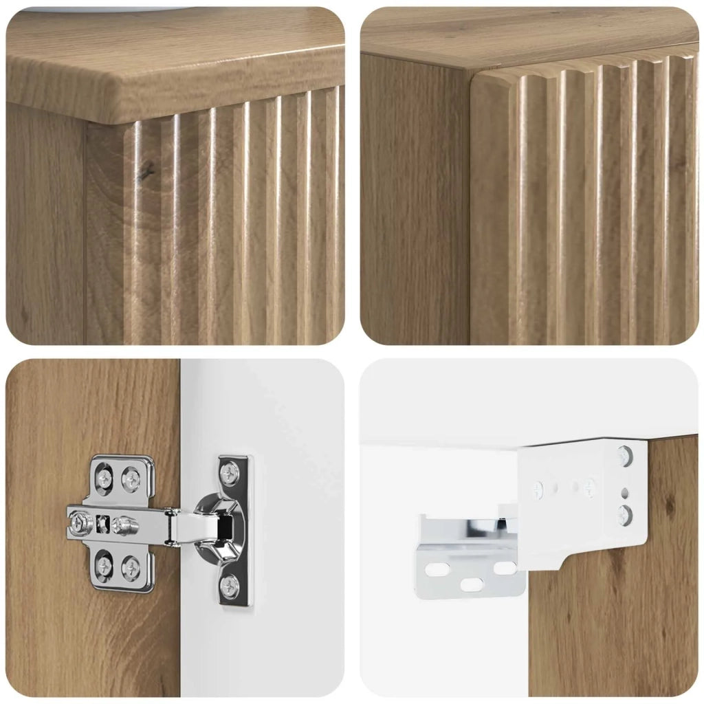 Set di mobili per il bagno 2 pz Rovere Artigianale 3406132