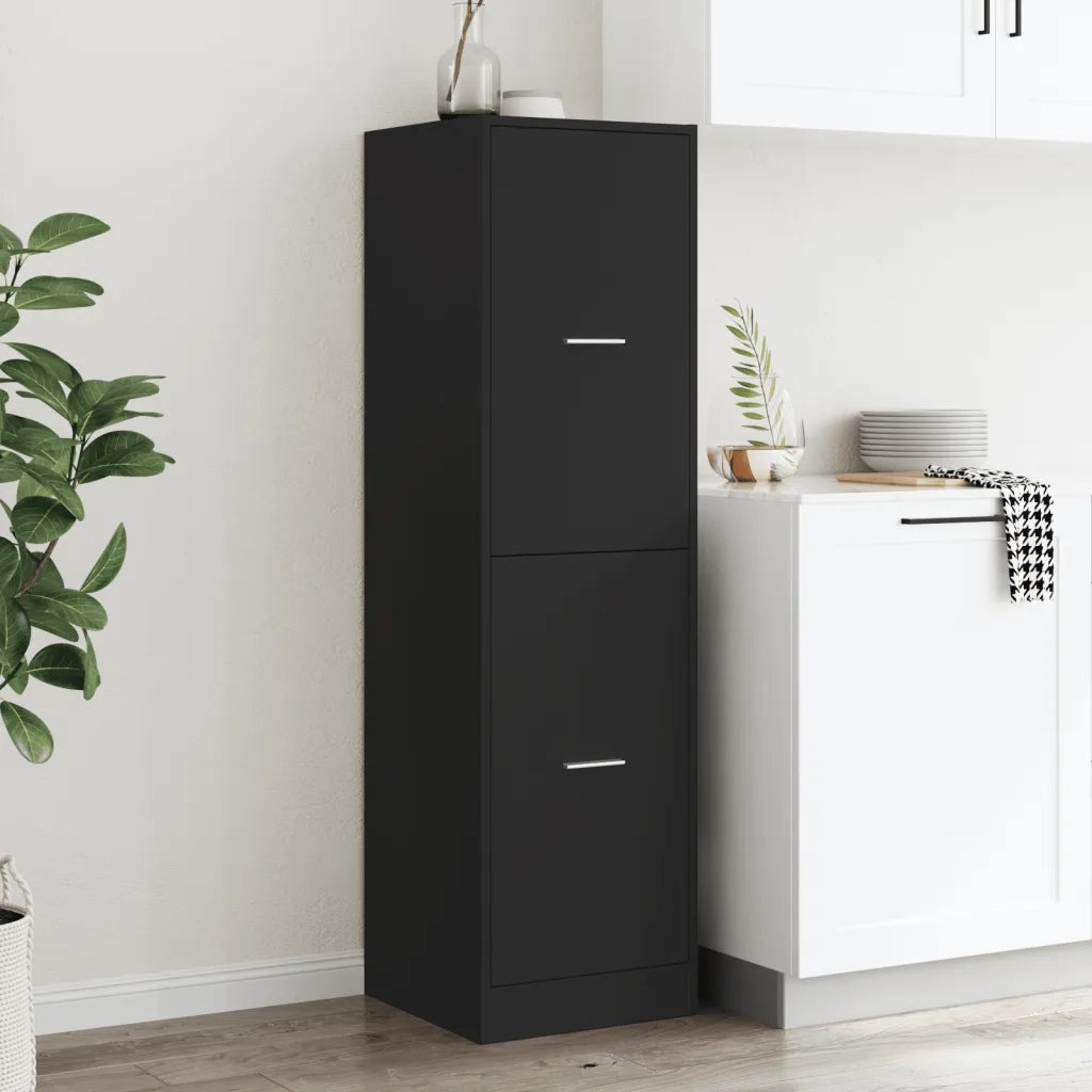 Armadietto da Farmacia Nero 40x41x144,5 cm in Truciolato