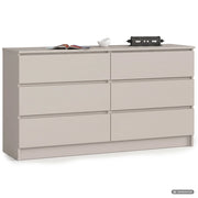 Comò K140 Cashmere 138 cm 6 cassetti 138x40x77 cm