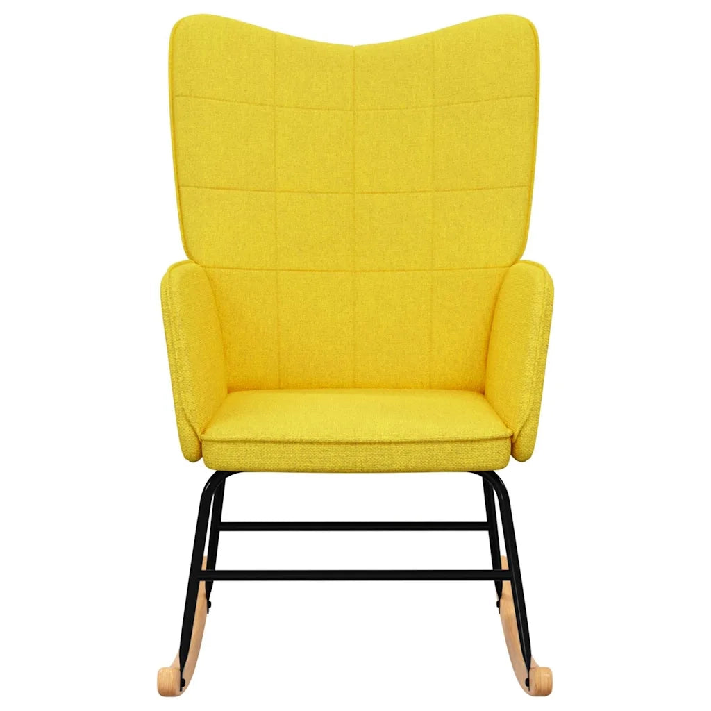 Sedia a Dondolo Giallo Senape in Tessuto CFW3097343
