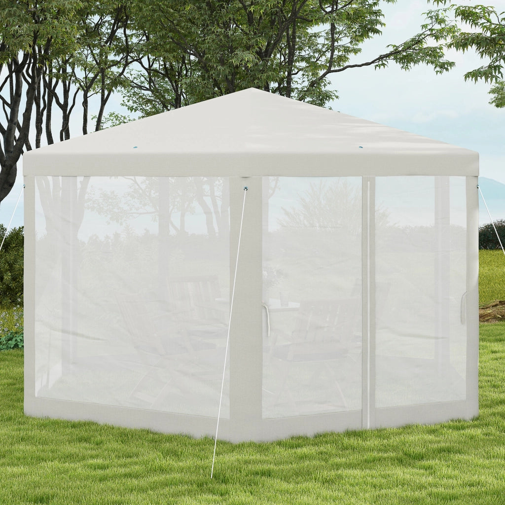 Gazebo da Giardino 6 Angoli ¨C Zephmum ¨C Creme 394x341x250 cm